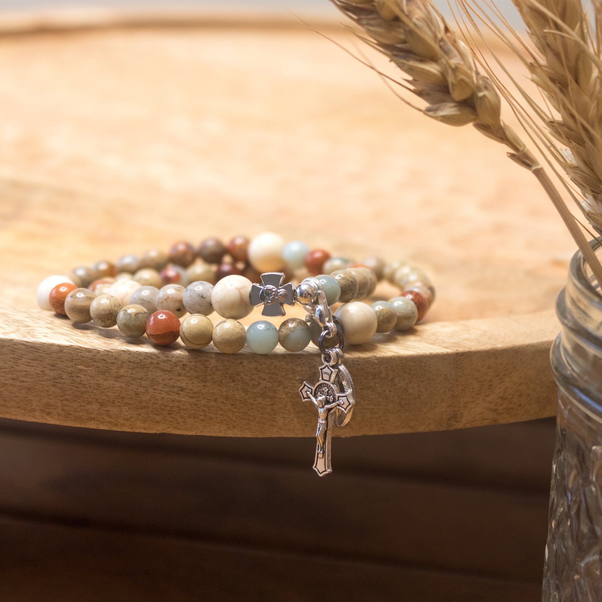 St. Margaret of Scotland | Stretch & Wrap Rosary Bracelet